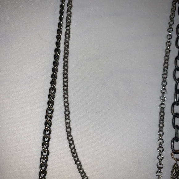 Ladies two chain metal necklace - Picture 2 of 6